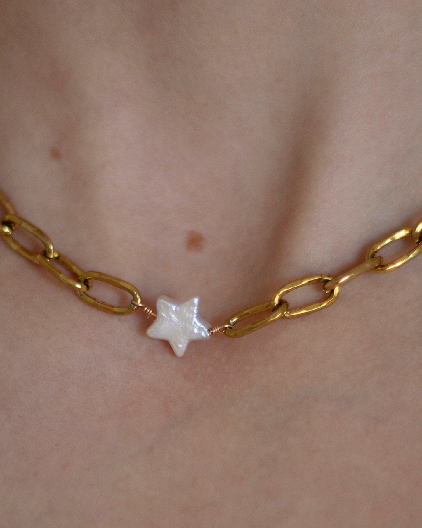 Estella Freshwater Pearl Star Gold Choker Necklace