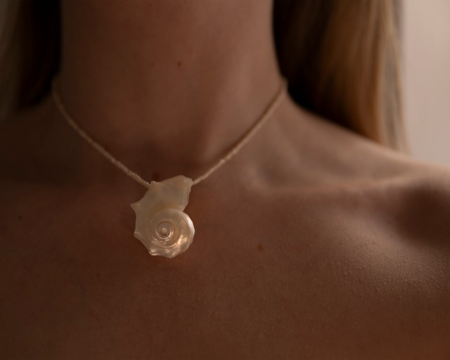 Melody Spiral Shell Freshwater Pearl Handmade Unique Necklace