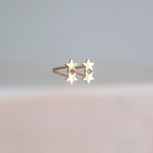 Celeste Tiny Gold Star Stud Earrings, Stainless Steel Tarnish Free, Celestial Gold Star Stud Earrings