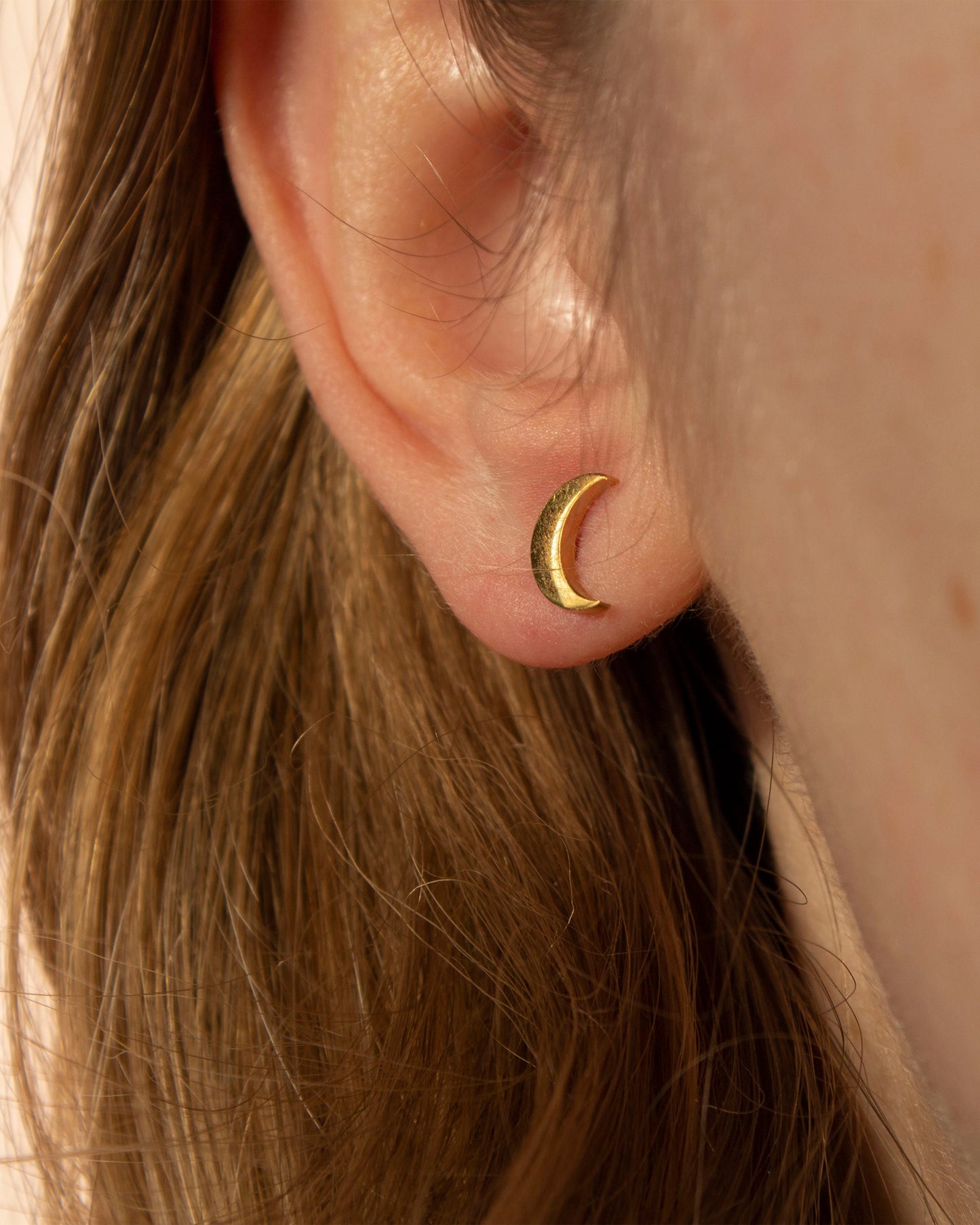Callie Gold Moon Stud Earrings